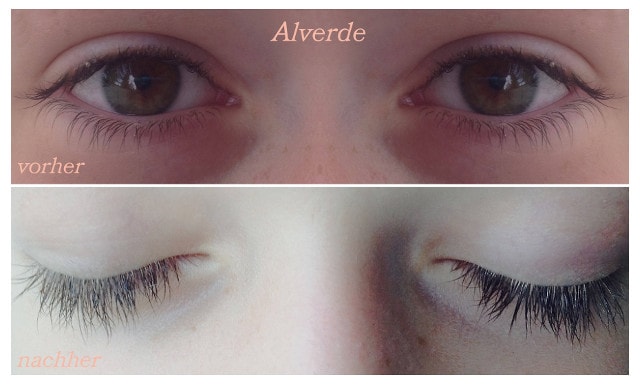 DM Alverde Wimpernserum vorher-nachher